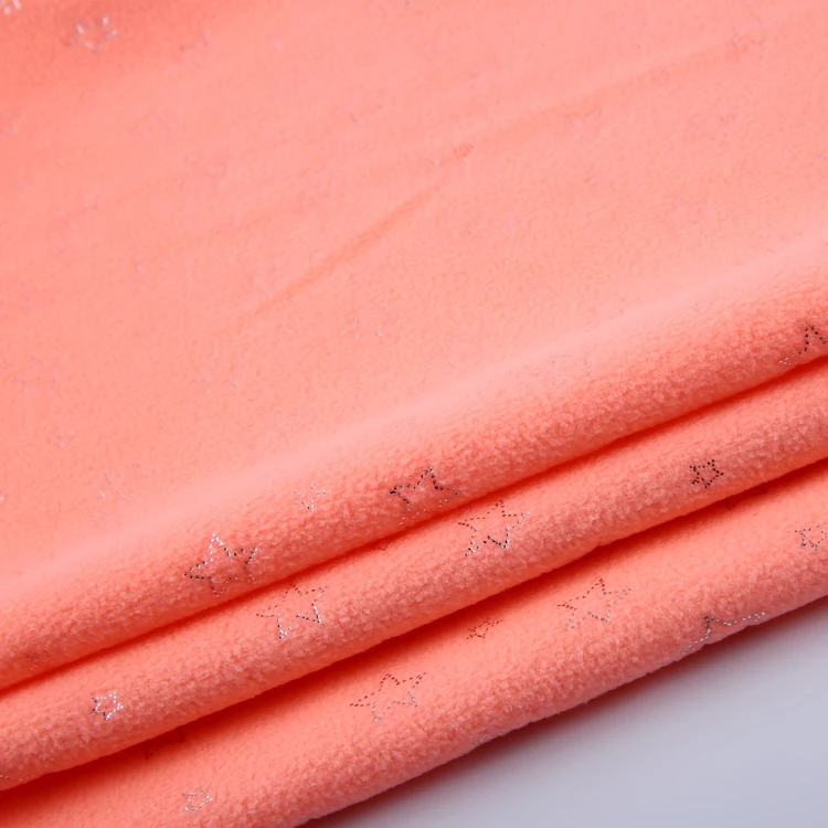 100 полиэфирный флис бронзовая ткань со звездочками