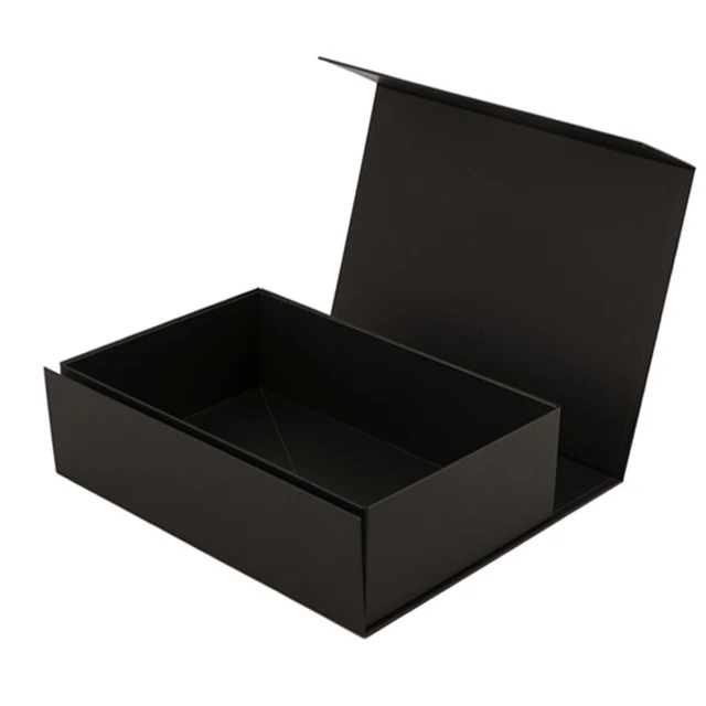 
Shenzhen factory Custom Black Rigid Magnetic Closure Gift Box Wholesale 