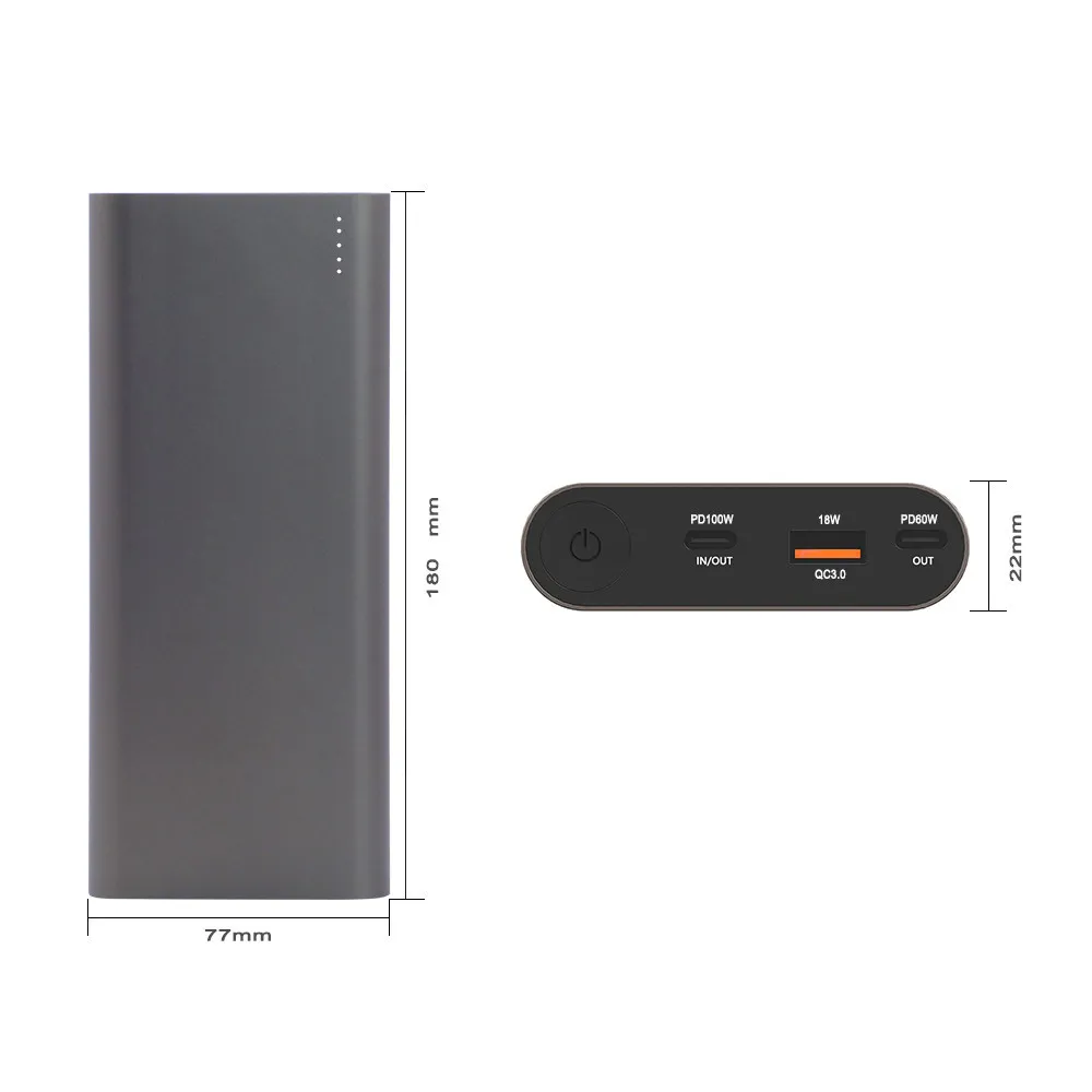 
New innovation best price 100W portable pd type C high capacity power bank 