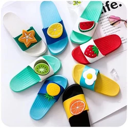 Custom logo Slide Sandal Women PVC Fruit Slippers Couple Slide Slippers For Women