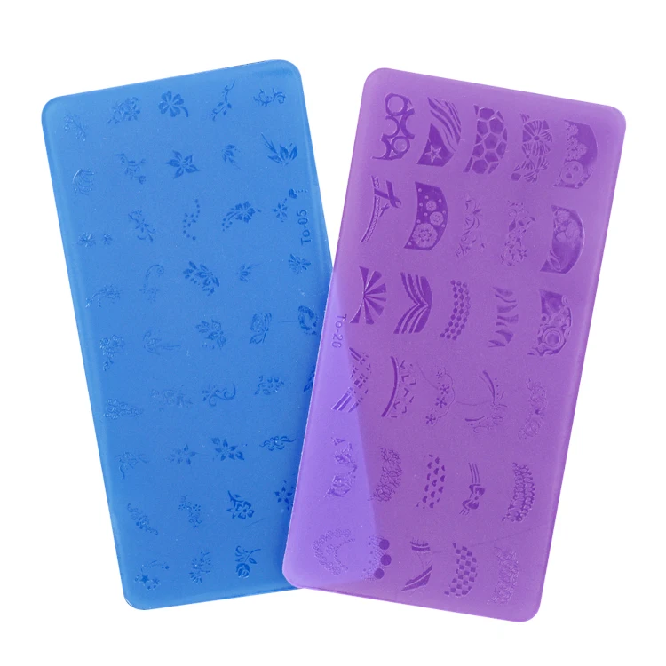 Factory price wholesale plastic material easy apply personal finger nail DIY tools nail design custom nail stamping plate