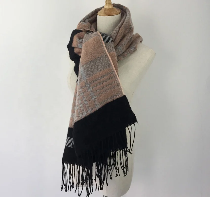 
Cashmere pashmina scarf double side multicolor winter plaid blanket acrylic scarf factory direct sale 