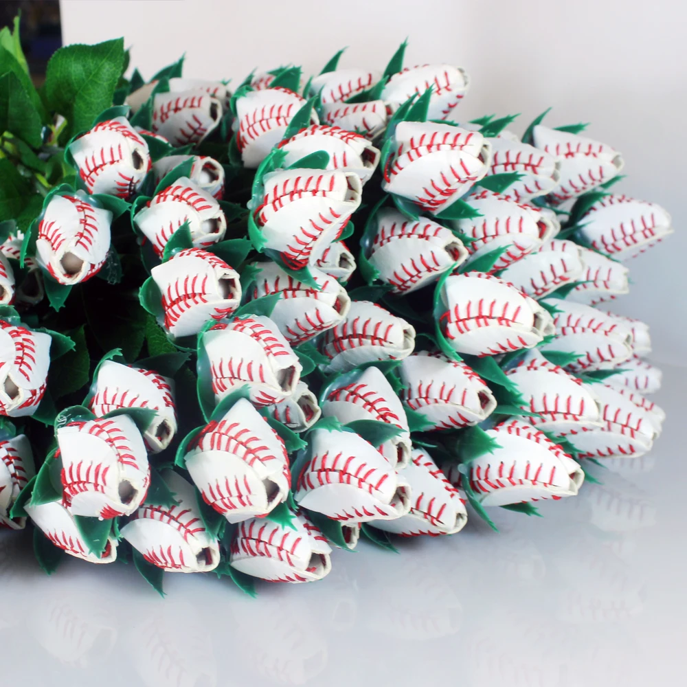 Fashion creative leather sports jewelry softball baseball white roses