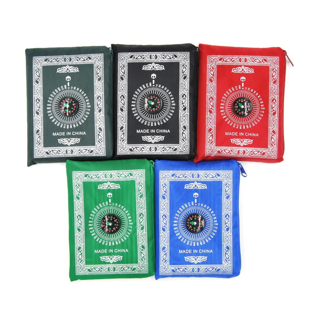 wholesale customized muslim prayer mat muslim wedding gift polyester prayer mat with compass