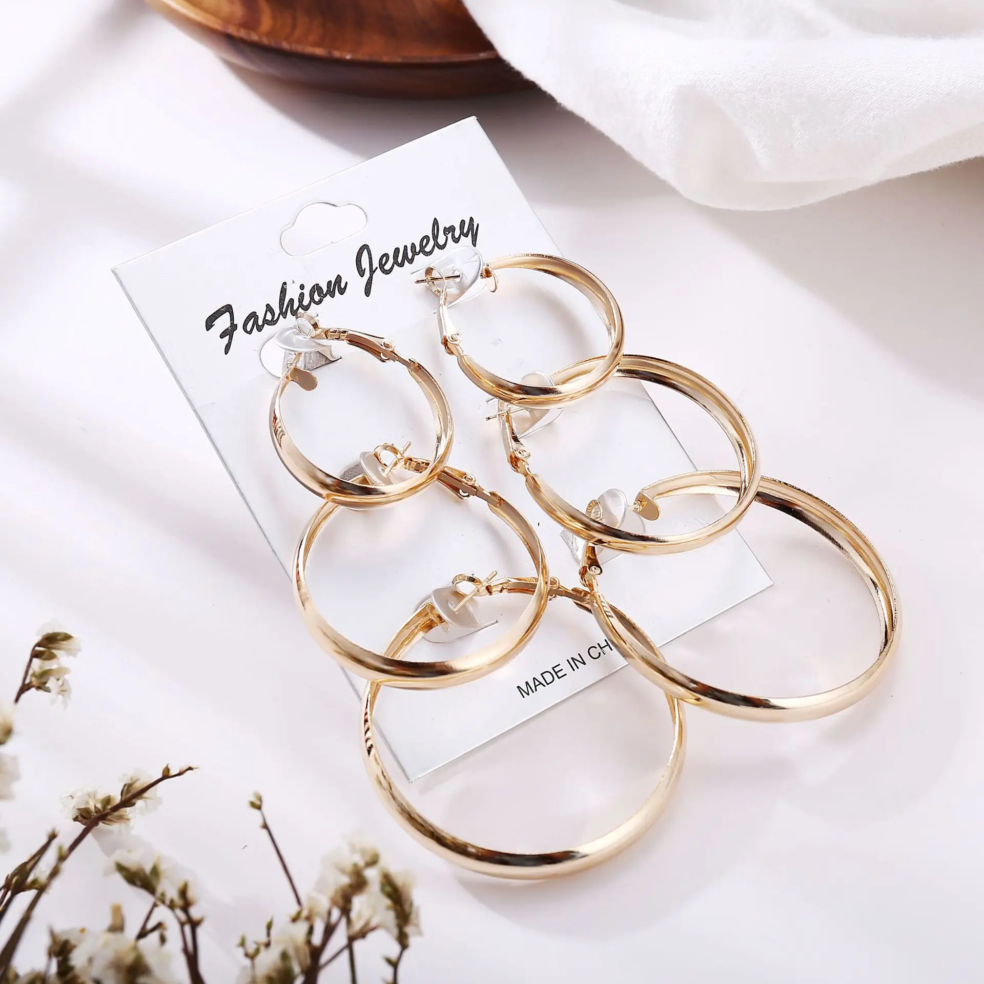 Fashion 5cm ,4cm 3cm  Hoop Earring Set for Women   Wholesale N81324