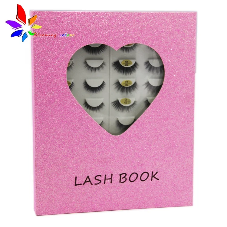 3d mink lash and custom package with private label Marble rose gold 16 pairs eyelash packaging book