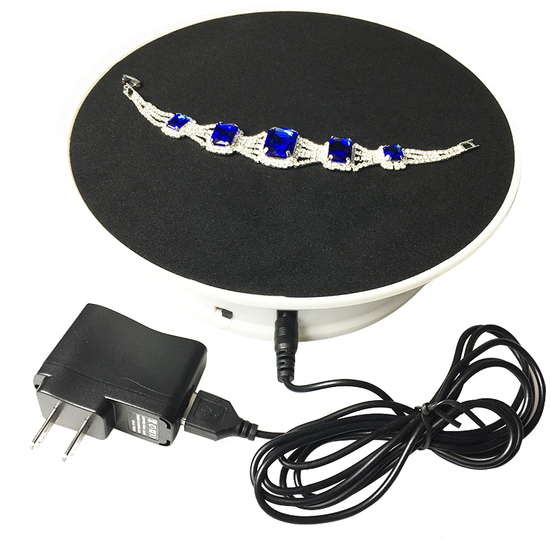 white velvet on top Rotating Turntable Revolving Modelling Tool Display Stand Plate For Jewelry Watch Digital Product