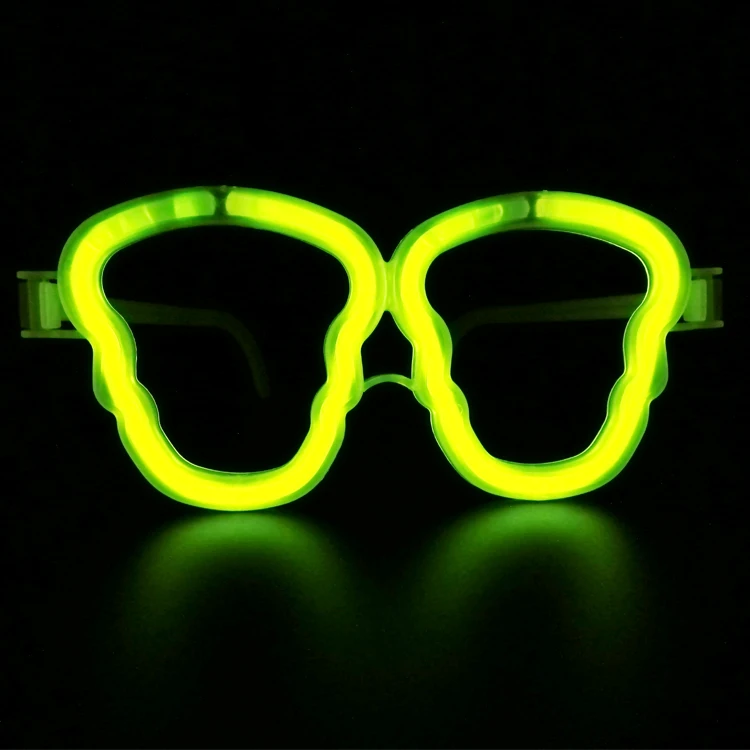 
Halloween skeleton yellow mix color glowing glasses glow stick eyeglass for party event 