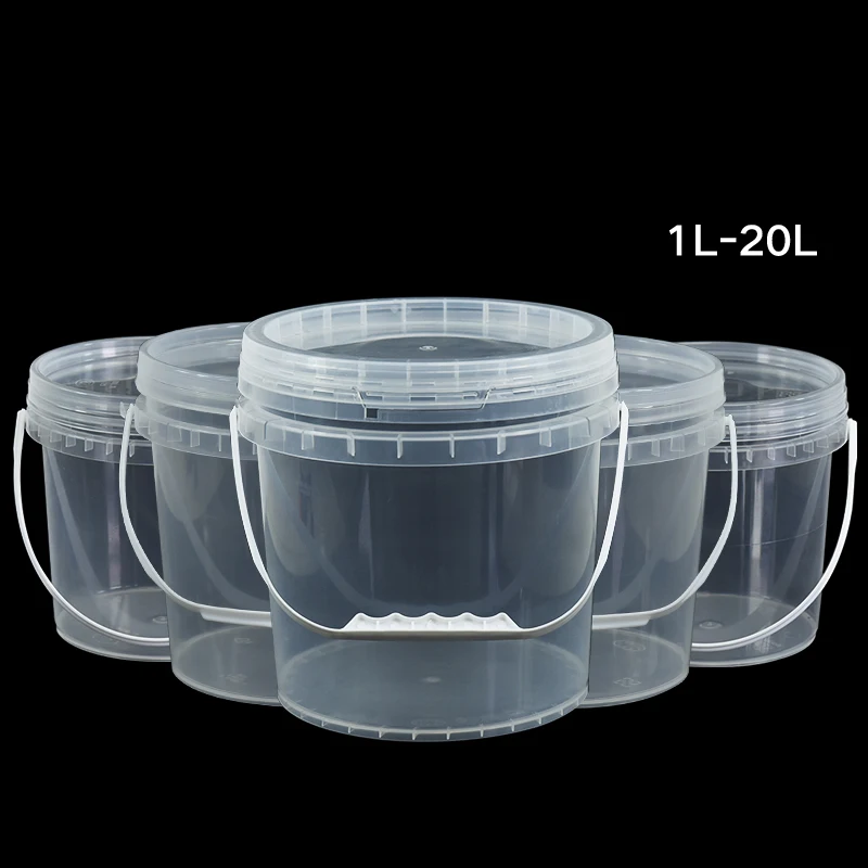 
5L BPA Free Small Ice Cream Toy Popcorn Pail Transparent PP Food Grade Plastic Bucket With Lid 