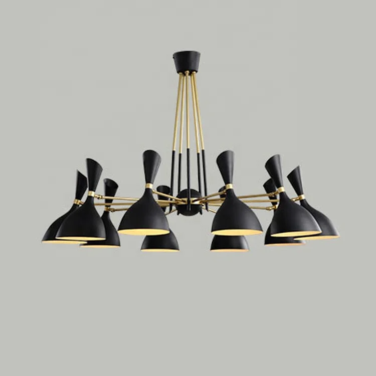 8 светильников, обеденная Скандинавская большая черная железная творческая дизайнерская люстра