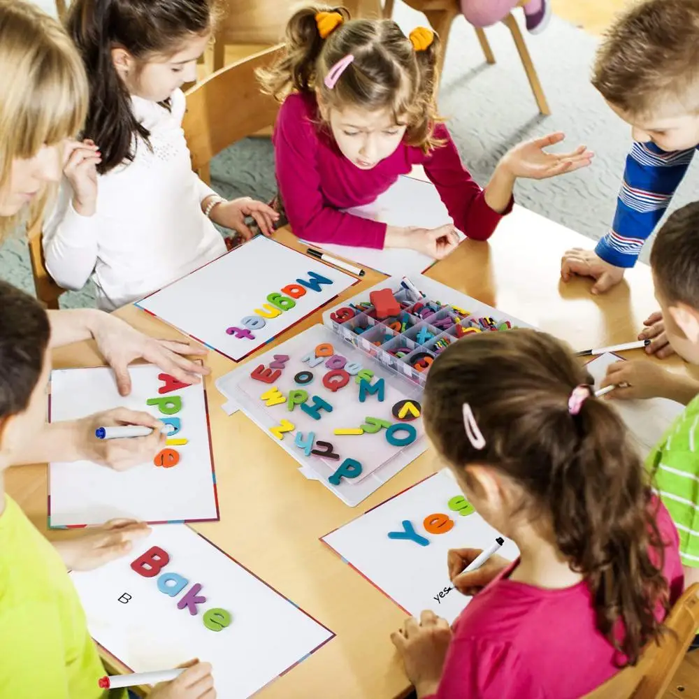 Magnetic Alphabet Letters Kit with Double-Side Magnet Board Foam Alphabet Letters for Preschool Kids Toddler