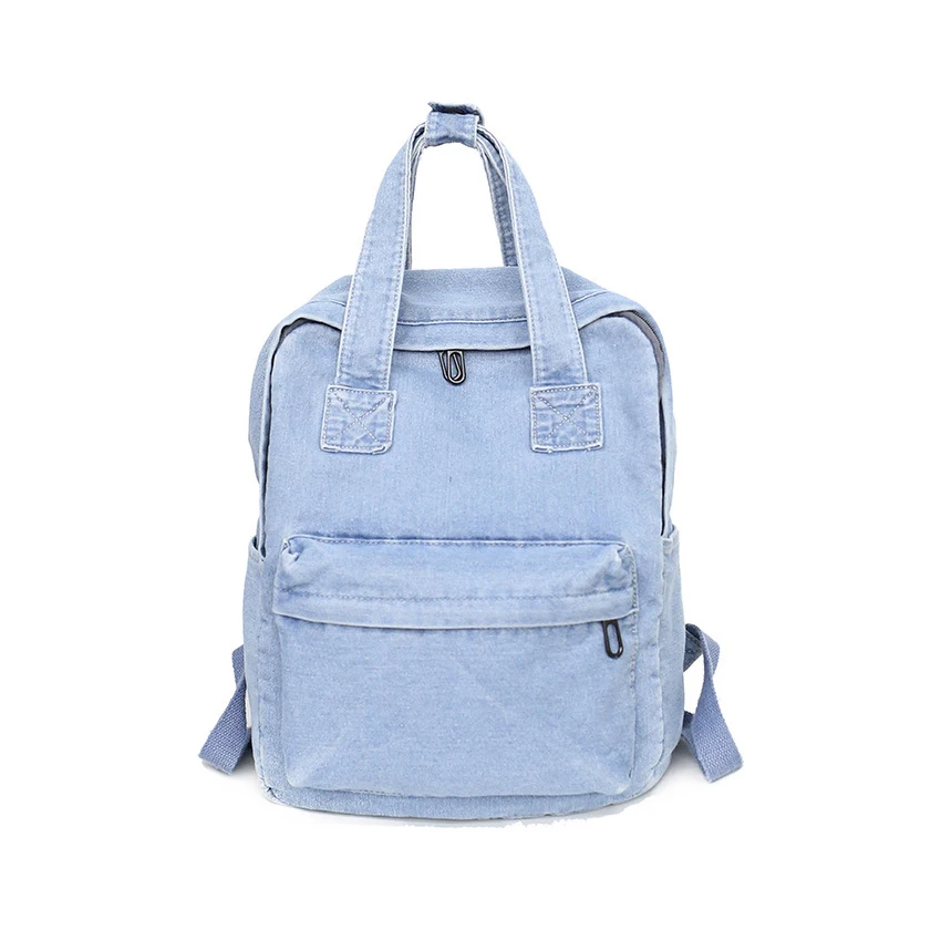 Wholesale teenager girls jeans denim leisure backpack school bags for teens