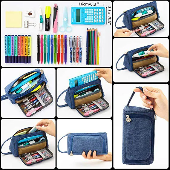 Big Capacity Pencil Pen Case Large Storage Packing Case for Student Office