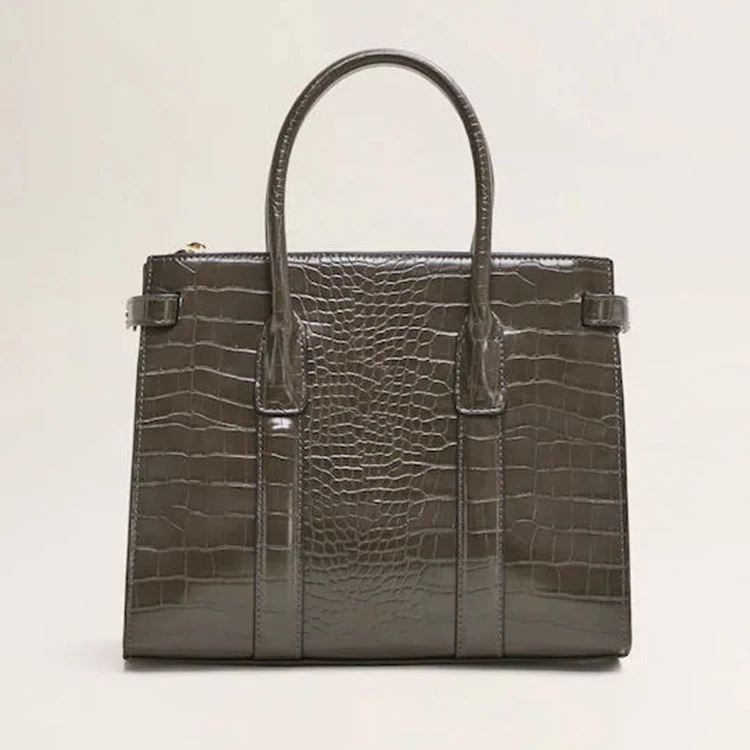 custom ladies hand tote bag pu pattern fashion high end alligator leather handbags for women