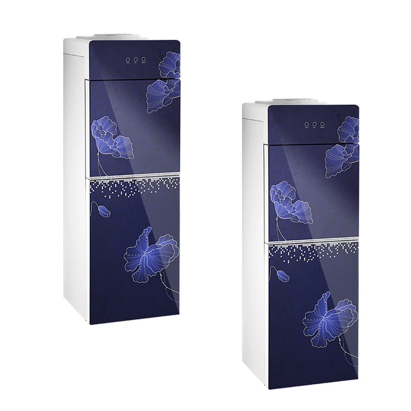 Tempered glass water dispenser with refrigerator cabinet Competitive price