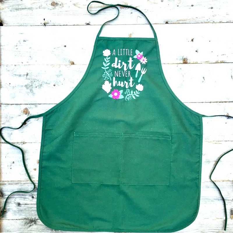 Пользовательские вышивка для взрослых вощеный холст хлопок Садоводство фартук с карманами