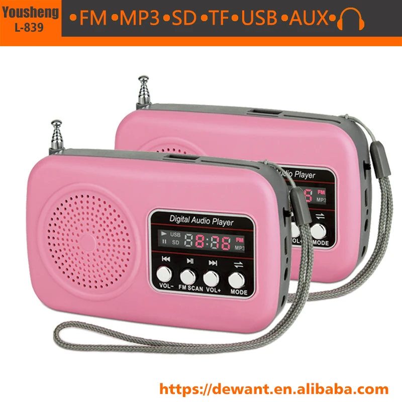 L-839 MP3 музыкальный плеер, динамик, маленькое fm-радио, маленькое радио с выходом наушников