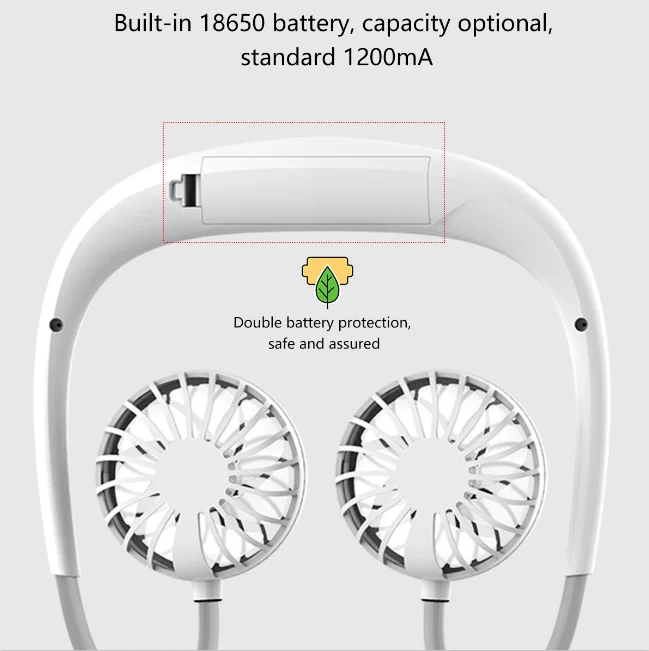 Personal Neck Hanging air cooler Fan Portable Desk Battery Rechargeable USB tiny Fans for Travel Camping Outdoor