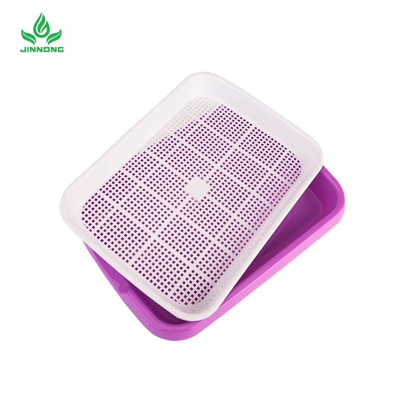 Green double layer sprouts plastic seed tray PP seedling growth tray