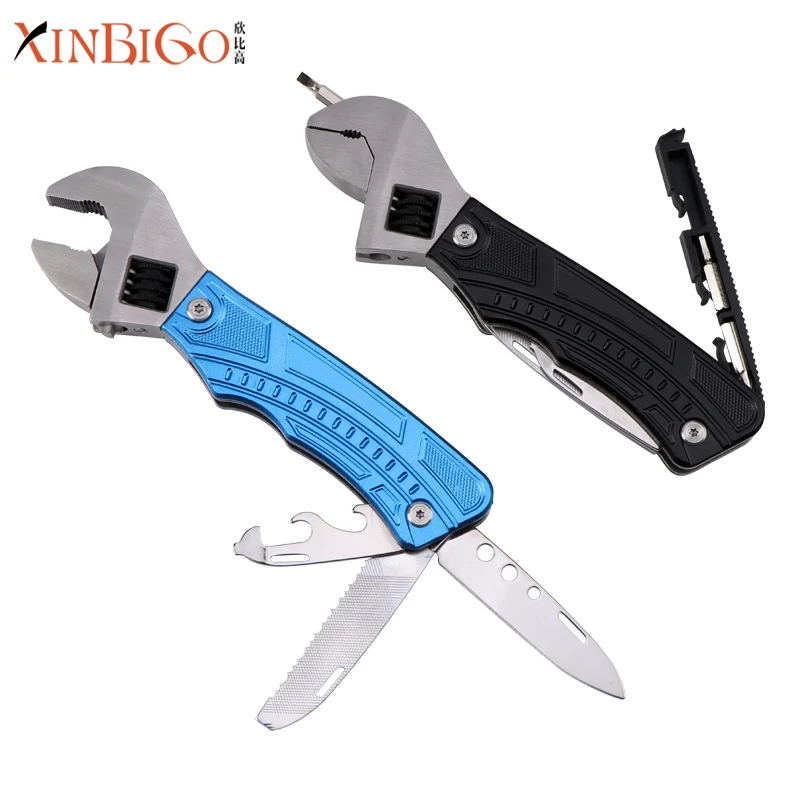 New multifunction combination tool spanner adjustable wrench with knife bottle opener