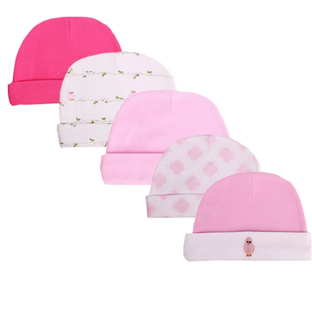 5pcs/lots  100%  cotton  newborn baby cap 0-6M