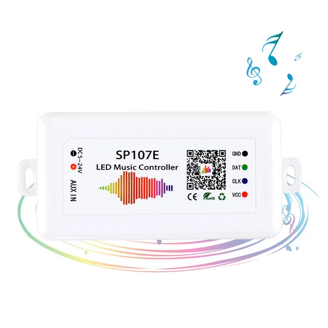 SP107E Addressable LED Music Controller for ws2811 WS2813 SK6812 WS2801 light