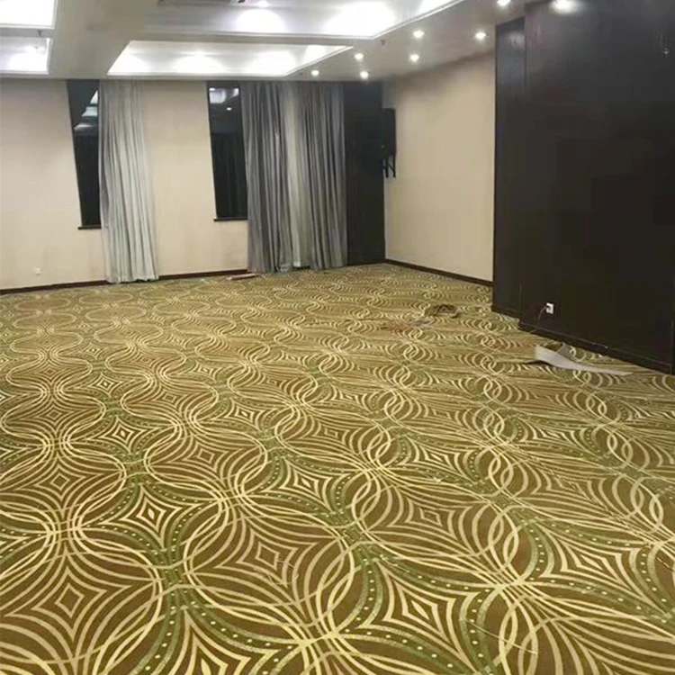 Eco-friendly 80% Wool 20% Nylon Gold Kayseri Silk Carpet Luxury Party Commerical Axminster Carpet 5 Star Hotel Carpet