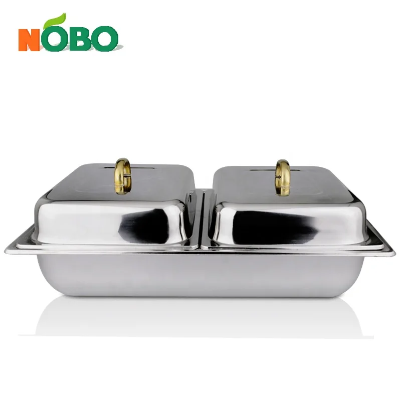 Буфетный столик из нержавеющей стали новейшего дизайна с 2 отделениями/жаровня с 2 кастрюлями