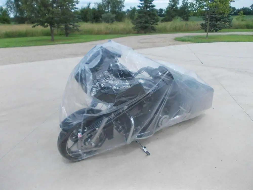 Motorcycle Clear Plastic Temporary Universal Disposable Cover Rain Dust LARGE