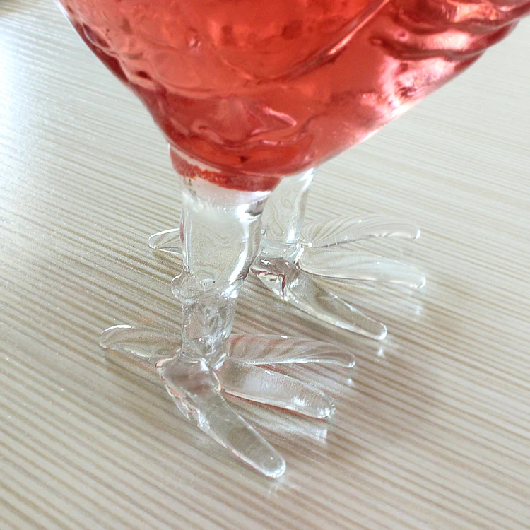 Creative Hand Made Borosilicate Heat Resistant Animal Shaped Clear Glass Decanter Chicken Shaped Wine Bottle