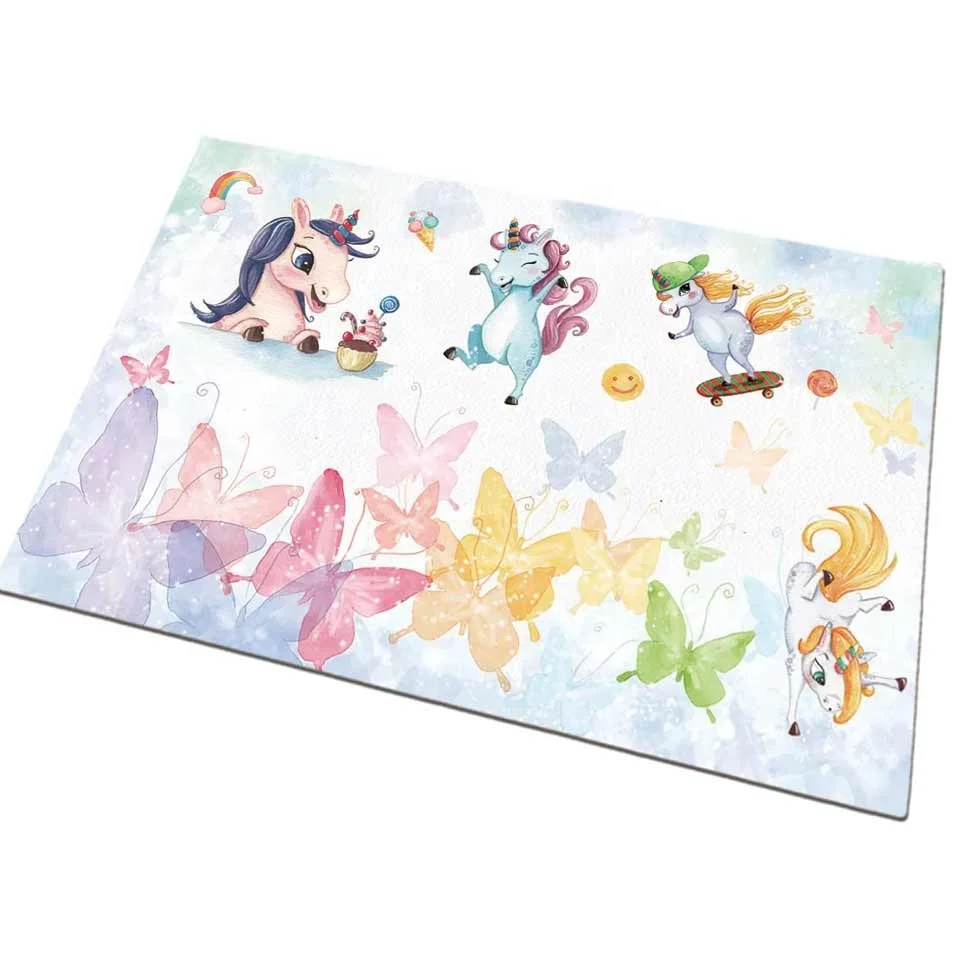 OEM Cartoon Design Home Decor Floor Mat Soft Sound Proof Round Korean Floor Mat