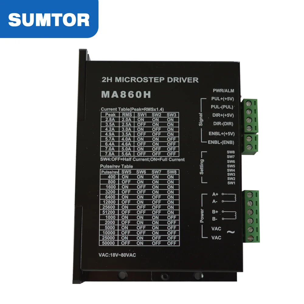 Цифровой MA860H однополярный шаговым двигателем 2 Фаза Драйвер для nema 34 серии