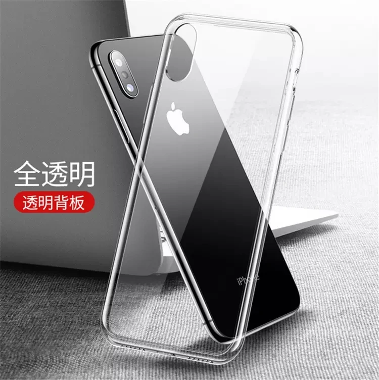 For Xiaomi Mi Mix 2S Case, Transparent Tempered Glass Case with TPU Bumper Back Cover for Xiaomi Mi Mix 2S