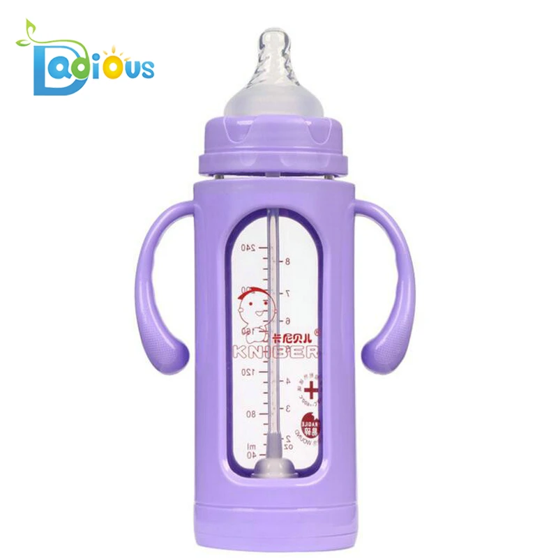 ABDL 180ml&240ml Five Soild Color Glass Adult Baby Feeding Bottle