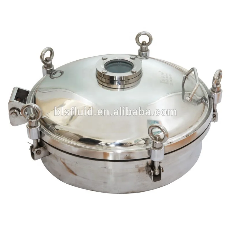 Food Grade Stainless Steel SS304 SS316l Tank Hatch Sanitary 400mm Round Manhole Cover