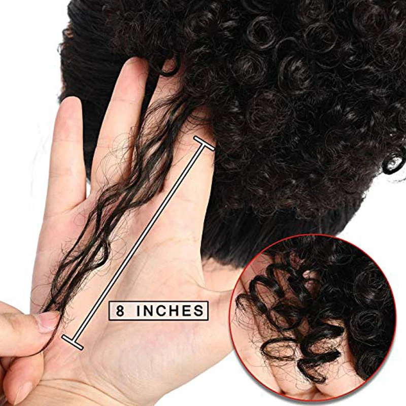 
Synthetic Afro Puff Drawstring Ponytail Short Kinky Curly Hair Bun Hair African American Black Short Curly Hair Extension 