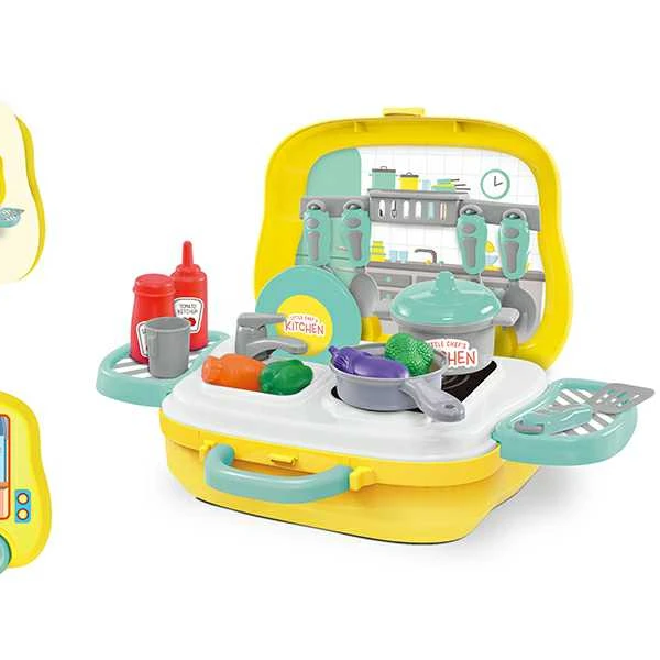 
Пластиковая игрушка для приготовления пищи, ролевые игры, Обучающие игрушки, детский Дорожный чемодан с кухонным набором игрушек  (62102926059)