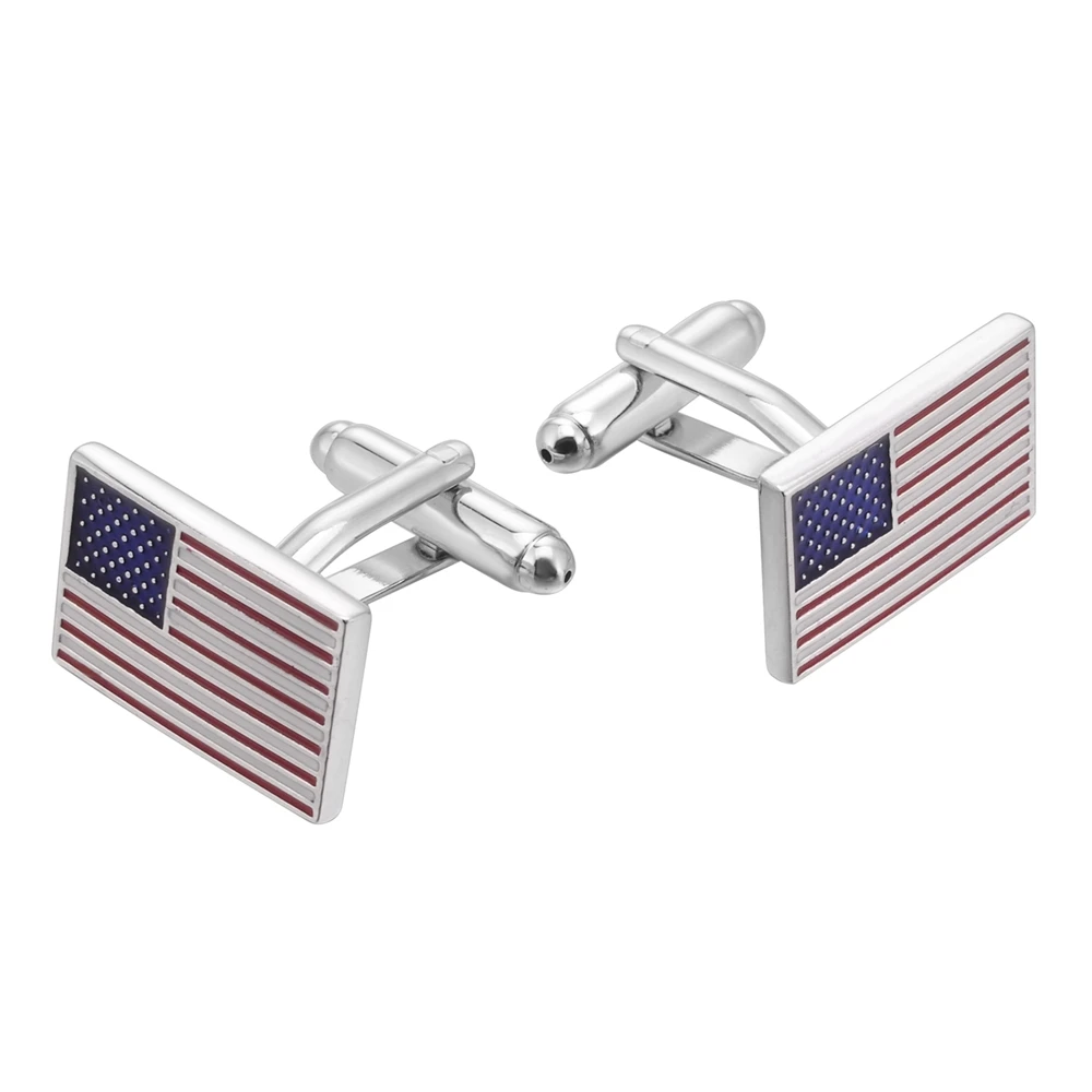 Hot Sale Square USA Countri Flag Cufflink Shirt