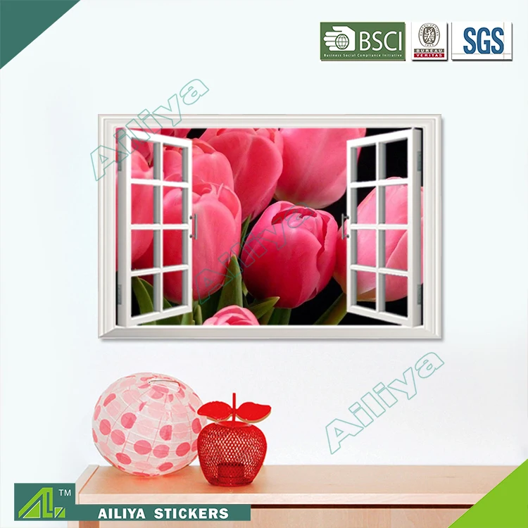 Новое поступление Съемный ПВХ водонепроницаемый красивые пейзажи самоклеющиеся домашний декор пользовательские окна стикеры
