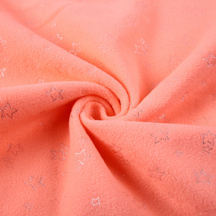 100 полиэфирный флис бронзовая ткань со звездочками