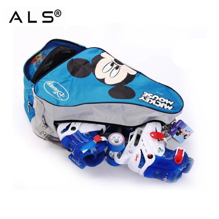 
Roller line skating boot bag, shoulder strap carry kids boot ice skate bag with helmet compartment 