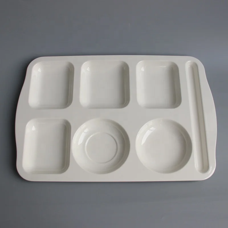 School and company canteens, restaurants, salad and fast food 6 lattices of dishes Melamine tableware factory sales