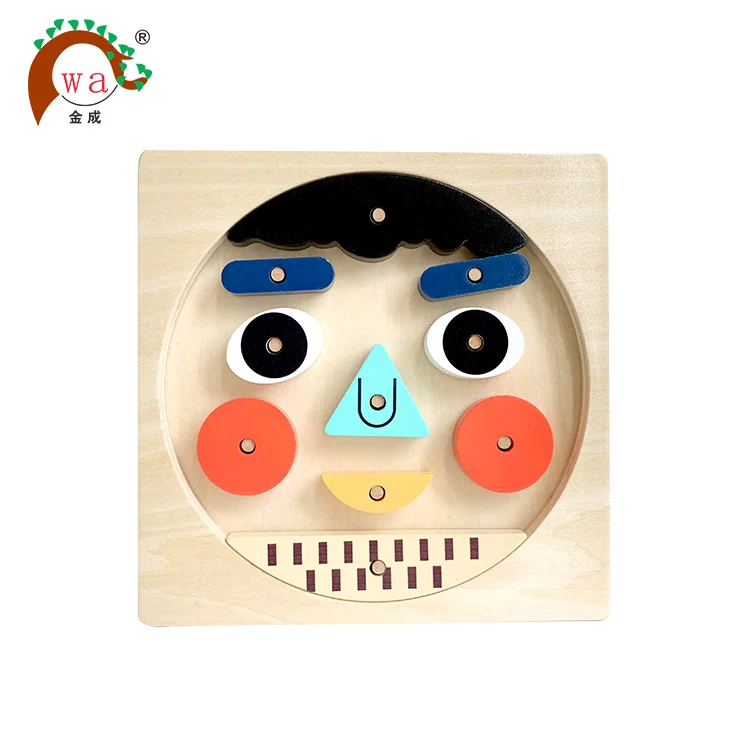 
wooden puzzle toys for kids, facial makeup shape sorter toys 
