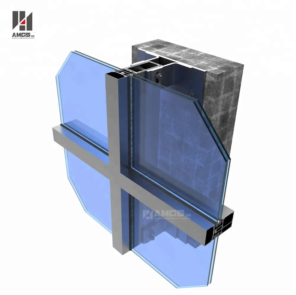 
Building exterior reflective/Low-E glass facade aluminum curtain wall system 