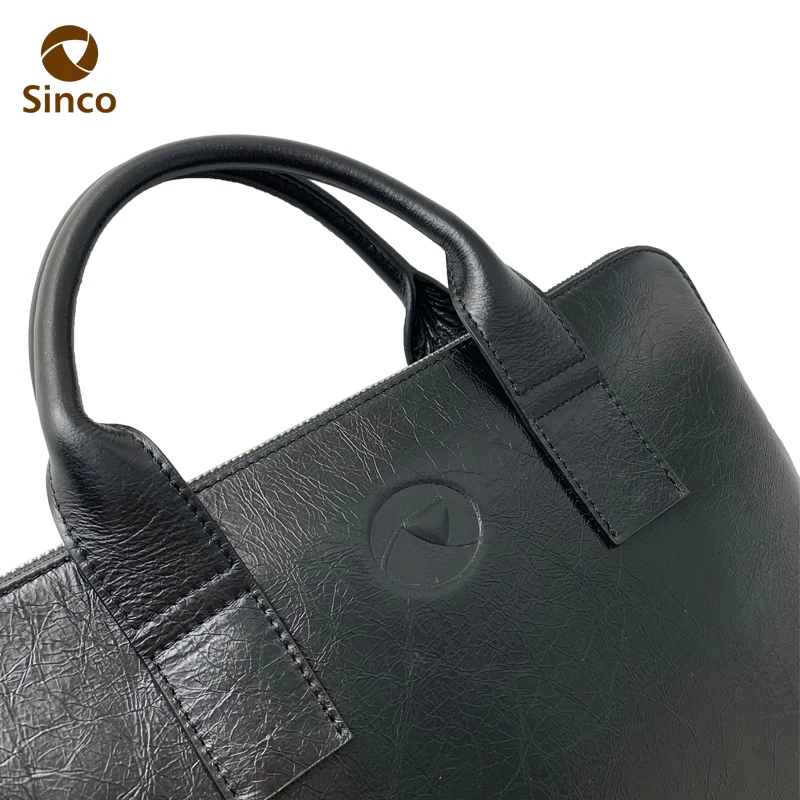 OEM&ODM manufacturer YKK metal zipper vintage laptop bag full grain leather briefcase