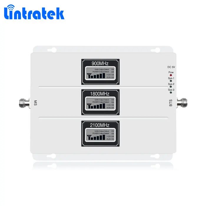 Фабрика Lintratek 900/1800/2100 2G 3G 4G tri band сигнал повторителя для сотовых телефонов с AGC/ALC