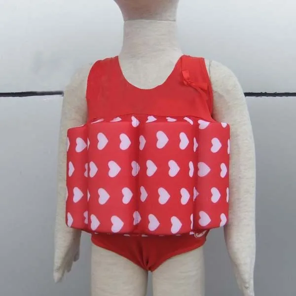 Custom Logo Sublimated Print Baby Toddler Buoyancy Swimsuit Solid Life Jacket Swim Aid Learn Swim Bathing Suits