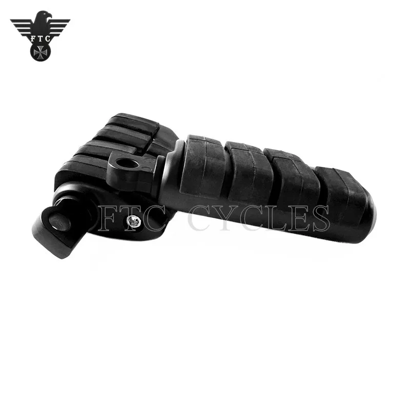 Aluminum Black Rubber Foot Pegs Foot Rest For Chopper Cafe Racer Touring Road King Footpeg