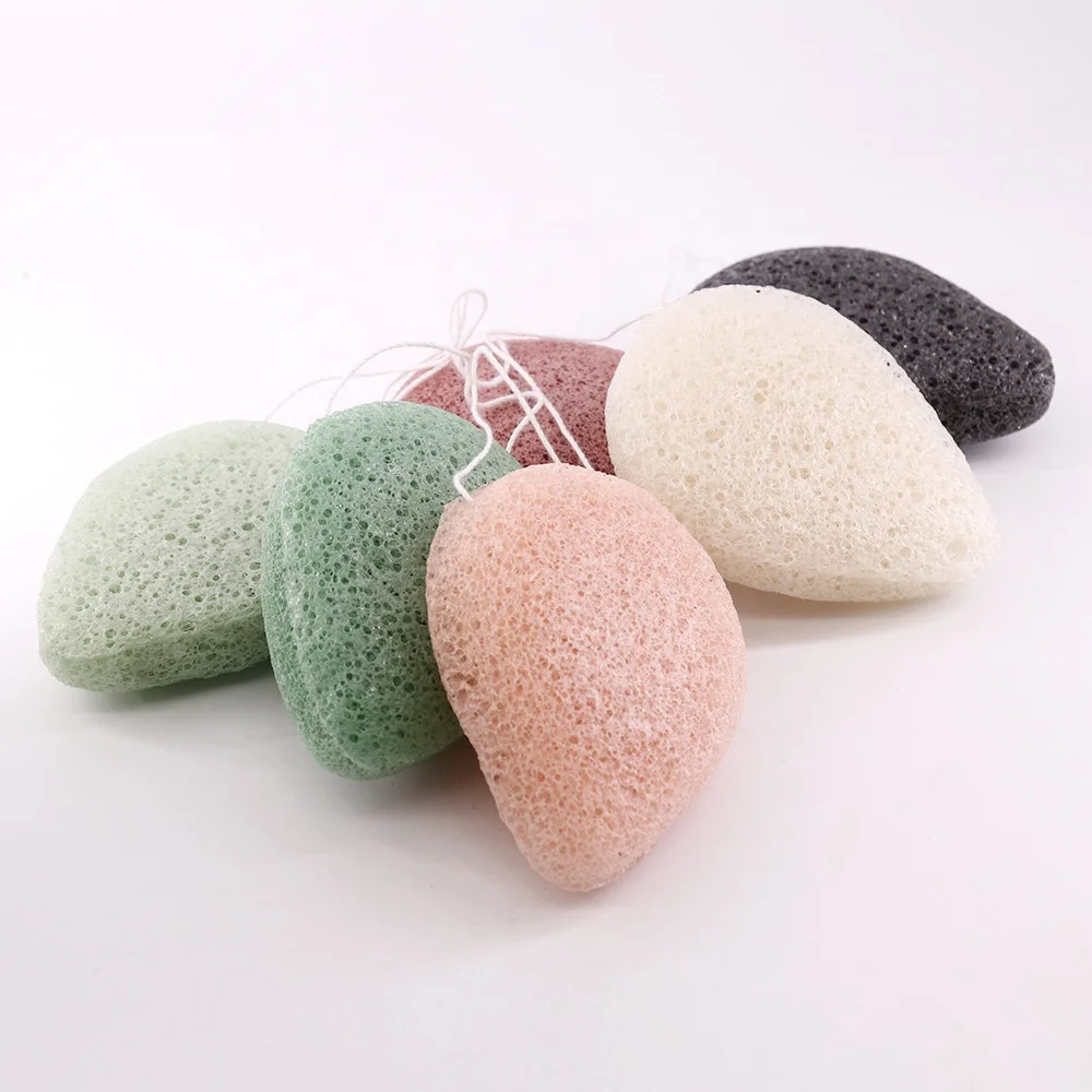 
Wholesale Organic natrual shape facial cleansing konjac sponge 