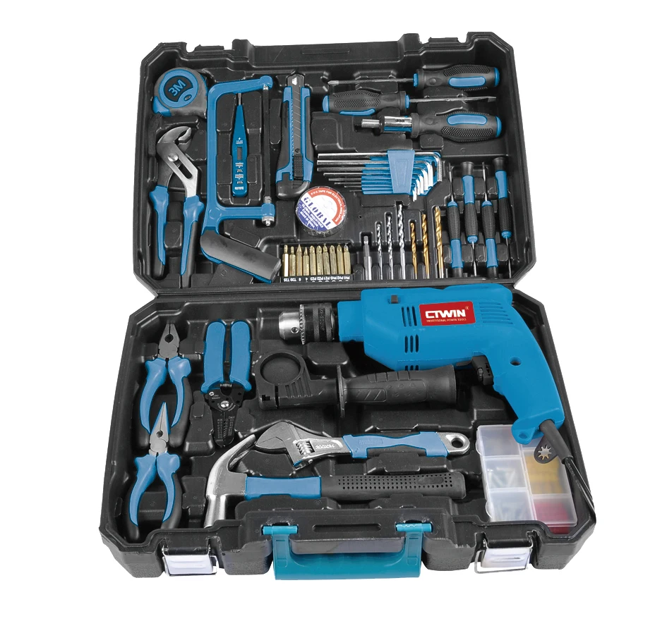 
Hot sell Impact drill power tools set DIY household repair combo set hardware electric tools durable Maintenance hand tool set 